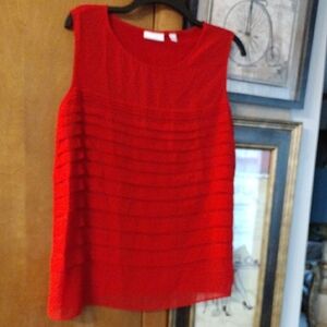 New York & Company Vibrant Red Sleeveless Blouse Sz XL